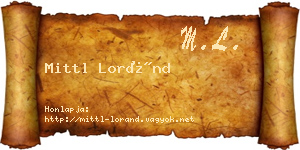 Mittl Loránd névjegykártya